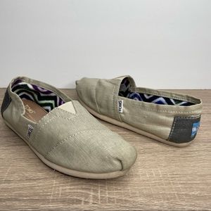 Toms Metallic Slip On Shoes Size 5.5